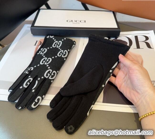 Top Grade Gucci Maxi CC Gloves 1129 Black 2024