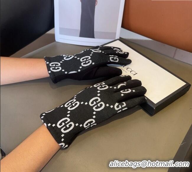 Top Grade Gucci Maxi CC Gloves 1129 Black 2024