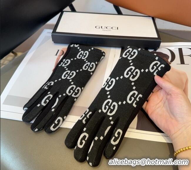 Top Grade Gucci Maxi CC Gloves 1129 Black 2024