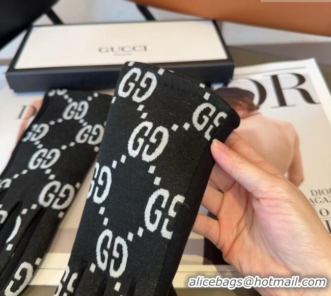 Top Grade Gucci Maxi CC Gloves 1129 Black 2024