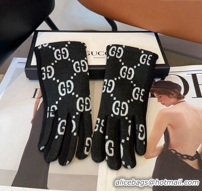 Top Grade Gucci Maxi CC Gloves 1129 Black 2024
