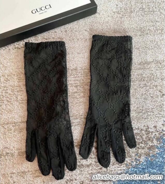Hot Sell Cheap Gucci GG Mesh Gloves G111208 Black 2025
