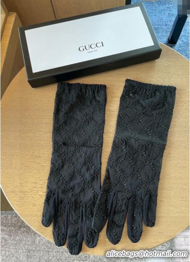 Hot Sell Cheap Gucci GG Mesh Gloves G111208 Black 2025
