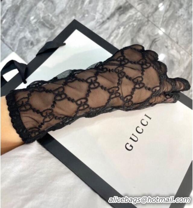 Hot Sell Cheap Gucci GG Mesh Gloves G111208 Black 2025