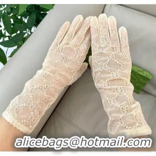 Promotional Gucci GG Mesh Gloves G111209 Beige 2025