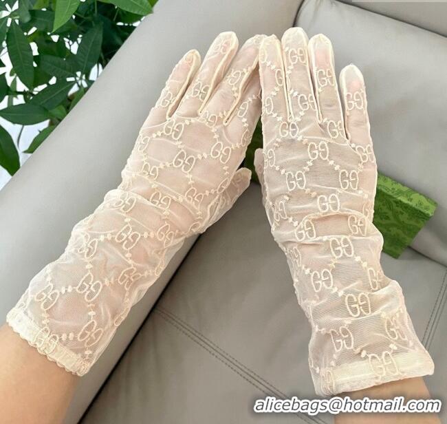 Promotional Gucci GG Mesh Gloves G111209 Beige 2025