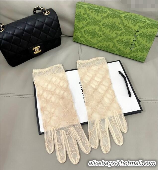 Promotional Gucci GG Mesh Gloves G111209 Beige 2025