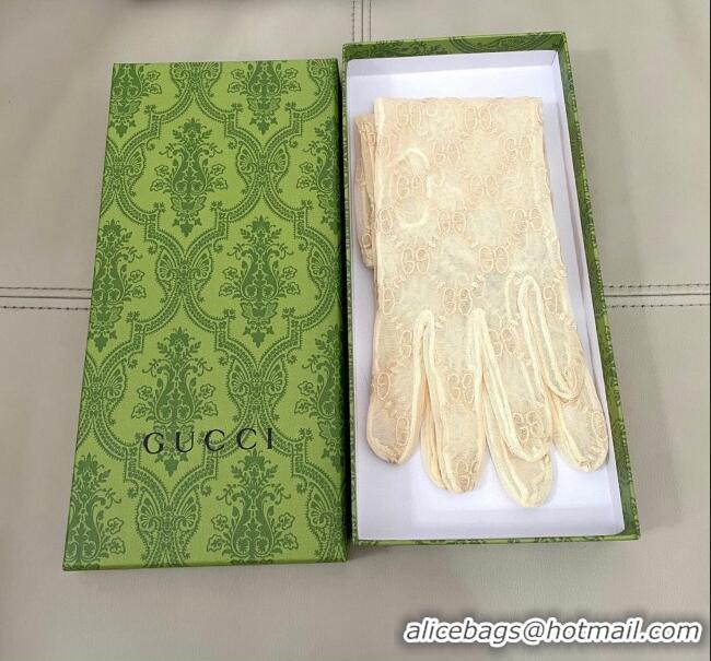 Promotional Gucci GG Mesh Gloves G111209 Beige 2025