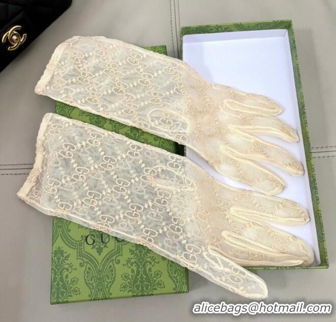Promotional Gucci GG Mesh Gloves G111209 Beige 2025