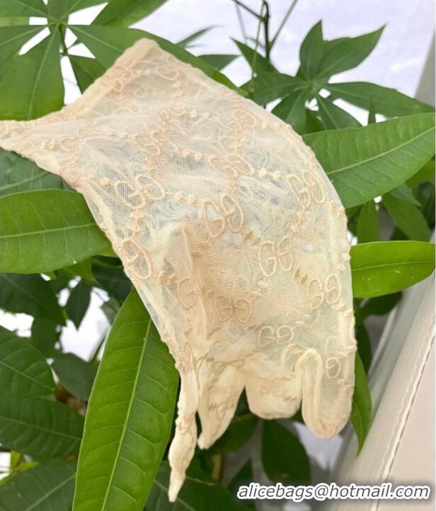 Promotional Gucci GG Mesh Gloves G111209 Beige 2025