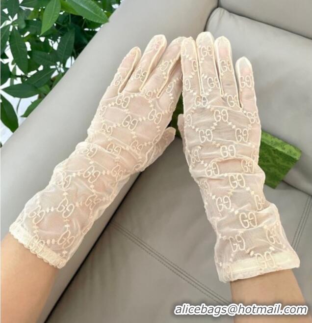 Promotional Gucci GG Mesh Gloves G111209 Beige 2025