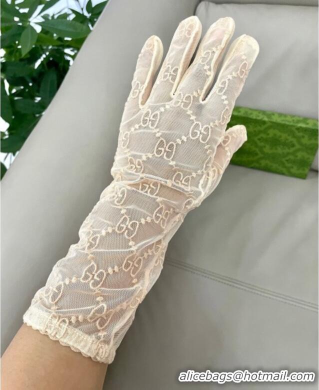 Promotional Gucci GG Mesh Gloves G111209 Beige 2025