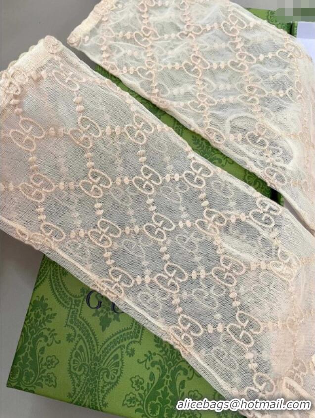 Promotional Gucci GG Mesh Gloves G111209 Beige 2025
