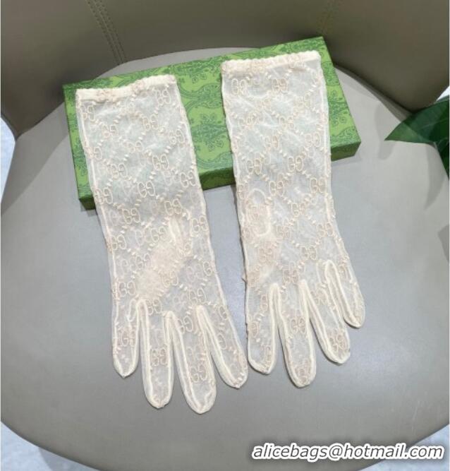 Promotional Gucci GG Mesh Gloves G111209 Beige 2025