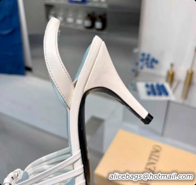 Best Price Valentino Heart Calfskin Leather Heel Sandals 10cm White 2025 VLTN121501 1215032