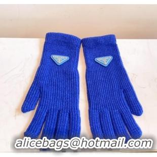Famous Brand Prada Knit Gloves 0111 Blue 2024
