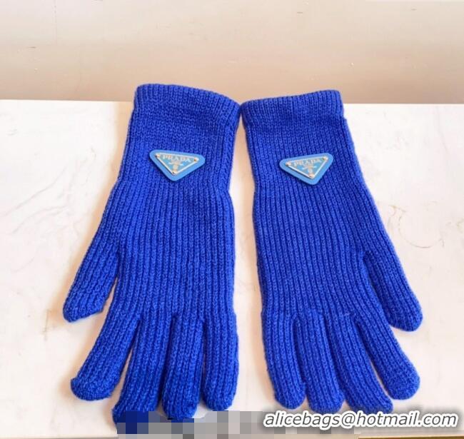 Famous Brand Prada Knit Gloves 0111 Blue 2024