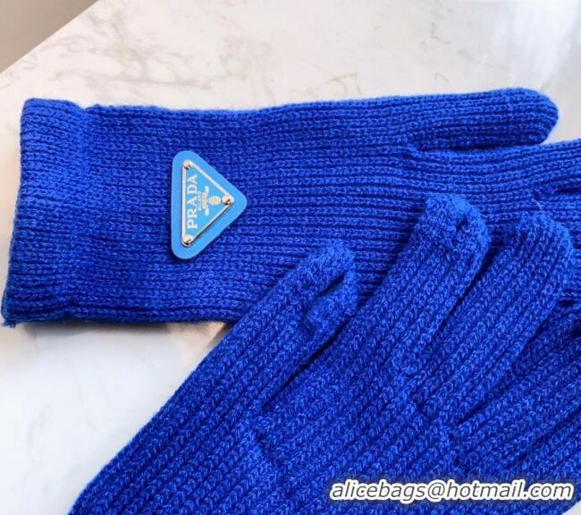 Famous Brand Prada Knit Gloves 0111 Blue 2024