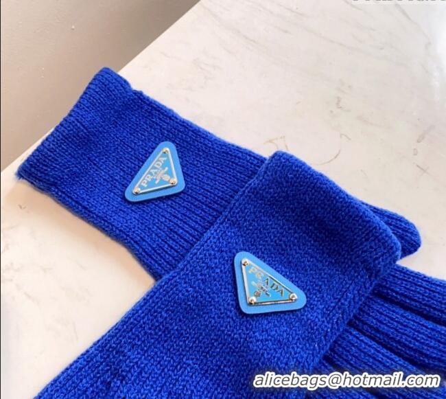 Famous Brand Prada Knit Gloves 0111 Blue 2024