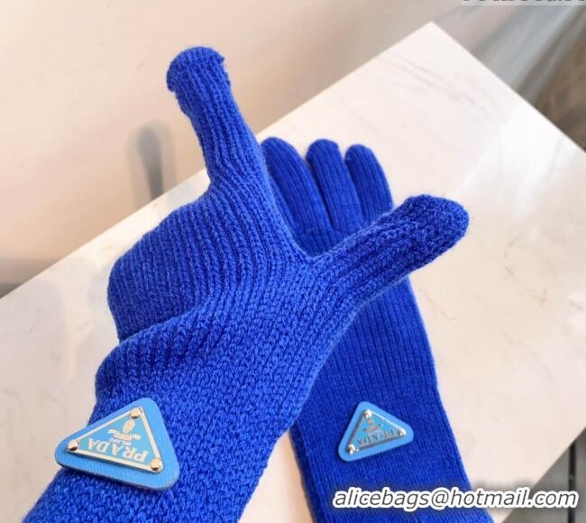 Famous Brand Prada Knit Gloves 0111 Blue 2024