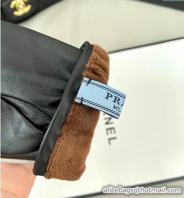 Buy Promotional Prada Lambskin Gloves 1111 White/Black 2025