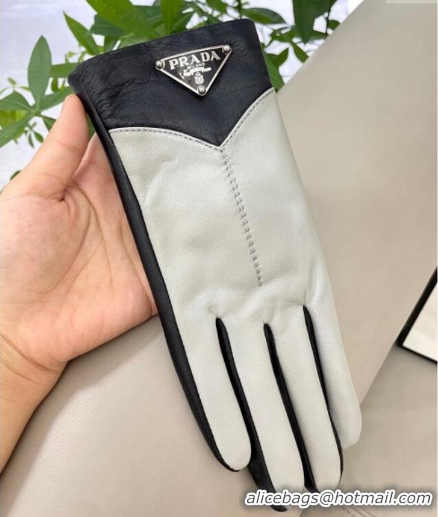 Buy Promotional Prada Lambskin Gloves 1111 White/Black 2025