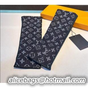 Low Cost Louis Vuitton Denim Fingerless Long Gloves 1023 Deep Blue 2024