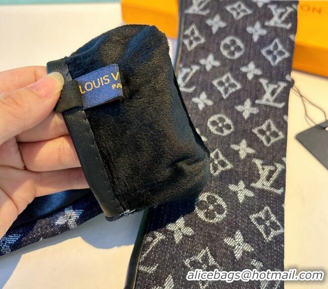 Low Cost Louis Vuitton Denim Fingerless Long Gloves 1023 Deep Blue 2024