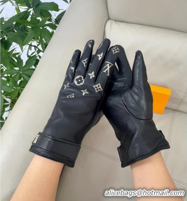 Cheapest Louis Vuitton Lambskin Gloves with Monogram 1111 Black 2025