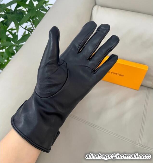 Cheapest Louis Vuitton Lambskin Gloves with Monogram 1111 Black 2025