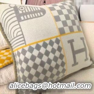 Grade Design Hermes Avalon Animaux Nattes Wool Cashmere Pillow 45x45cm HS091032 Grey 2025