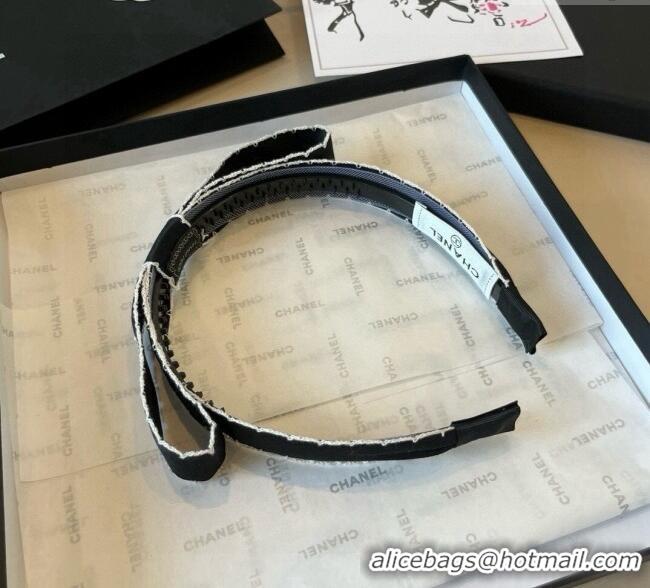 New Fashion Chanel Bow Headband C0723 Black 2025