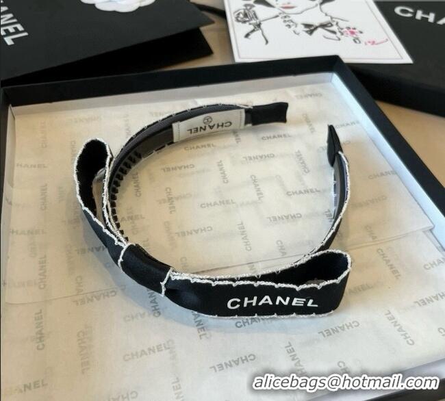New Fashion Chanel Bow Headband C0723 Black 2025
