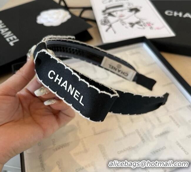 New Fashion Chanel Bow Headband C0723 Black 2025