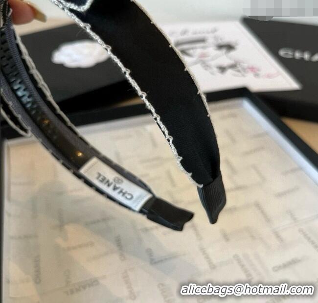 New Fashion Chanel Bow Headband C0723 Black 2025
