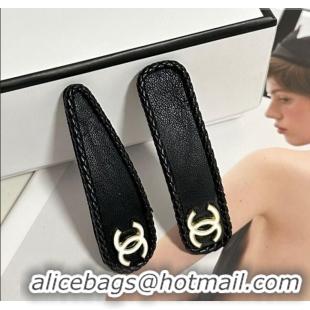 Good Taste Chanel Vintage Hair Clip 0723 Black 2025 (Pair)