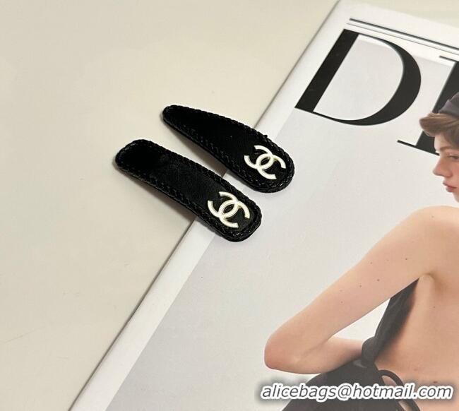 Good Taste Chanel Vintage Hair Clip 0723 Black 2025 (Pair)