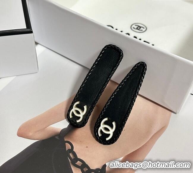 Good Taste Chanel Vintage Hair Clip 0723 Black 2025 (Pair)