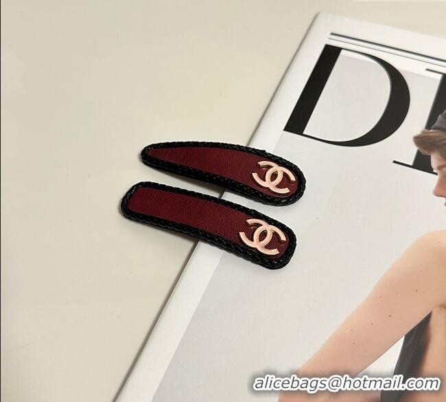 Grade Design Chanel Vintage Hair Clip 0723 Red 2025 (Pair)