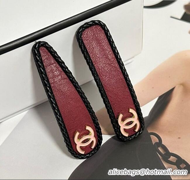 Grade Design Chanel Vintage Hair Clip 0723 Red 2025 (Pair)