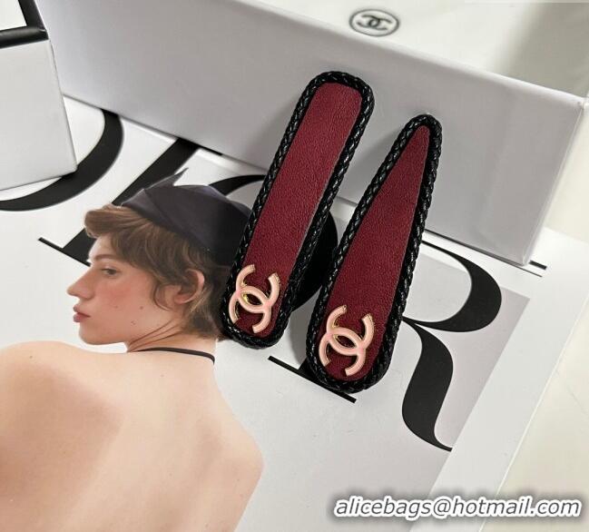 Grade Design Chanel Vintage Hair Clip 0723 Red 2025 (Pair)