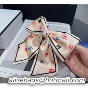 Shop Inexpensive Chanel Multicolor Bow Hair Clip 0723 White 2025