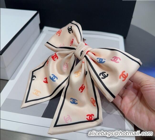 Shop Inexpensive Chanel Multicolor Bow Hair Clip 0723 White 2025