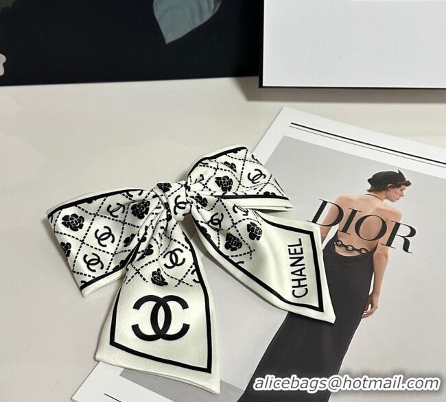 Unique Grade Chanel Camellia Bow Hair Clip 0723 White 2025
