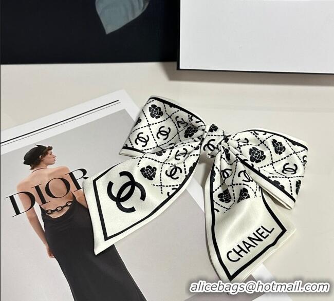 Unique Grade Chanel Camellia Bow Hair Clip 0723 White 2025