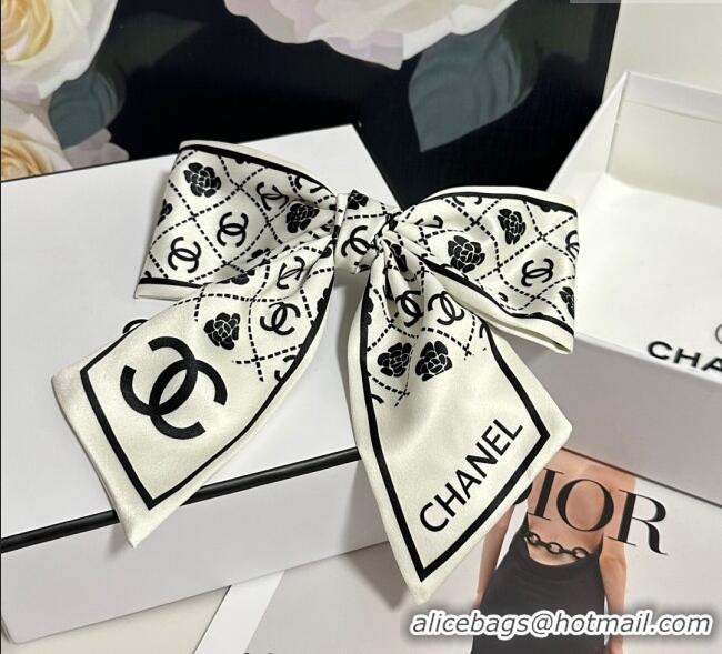 Unique Grade Chanel Camellia Bow Hair Clip 0723 White 2025