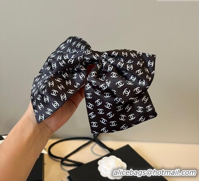 Good Product Chanel CC Allover Bow Hair Clip 0723 Black 2025