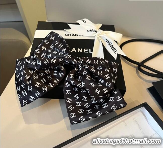 Good Product Chanel CC Allover Bow Hair Clip 0723 Black 2025