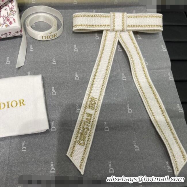 Modern Classic Dior Twist Bow Hair Clip 0723 White 2025