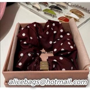 Luxury Cheap Miu Miu Dotted Hairring 0723 Burgundy 2025
